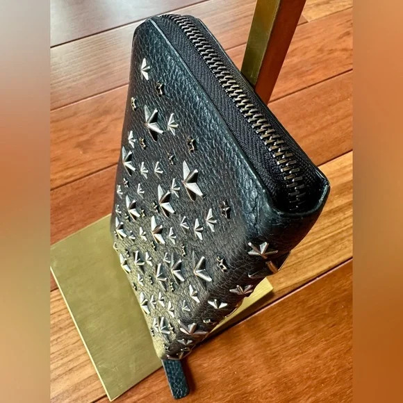 Jimmy Choo Filipa Star-Studded Zip-Around Long Leather Wallet - Picture 5 of 13